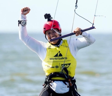 Lauriane Nolot, championne d'Europe et du Monde de Kitefoil 4